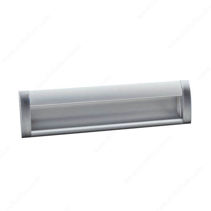 Contemporary Recessed Aluminum Pull - 3100, Center to Center 128 mm, Length - Overall Dimensions 141 mm