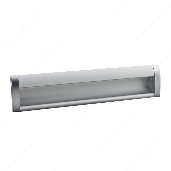 Contemporary Recessed Aluminum Pull - 3100, Center to Center 224 mm, Length - Overall Dimensions 237 mm