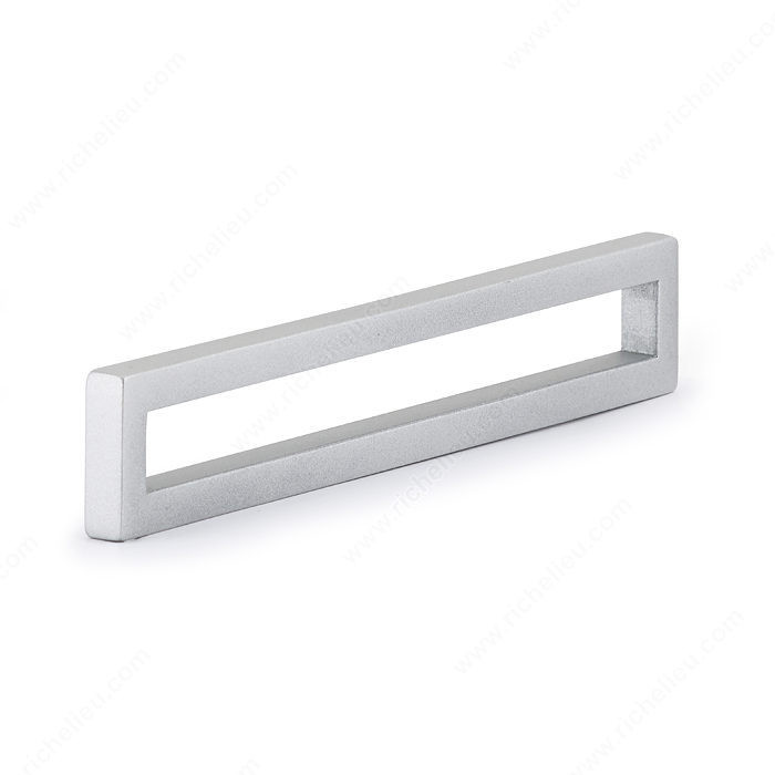 Contemporary Metal Pull - 3124, Finish Matte Chrome, Screw/Nail 8/32 (Not Included)