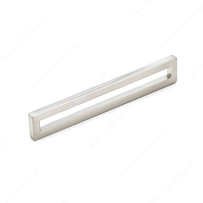 Contemporary Metal Pull - 3124, Finish Brushed Nickel, Screw/Nail 8/32 (Not Included)