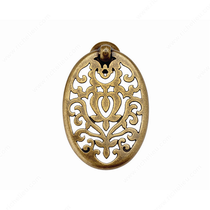 Traditional Brass Pull - 3158, Finish Florence, Length - Overall Dimensions 73 mm