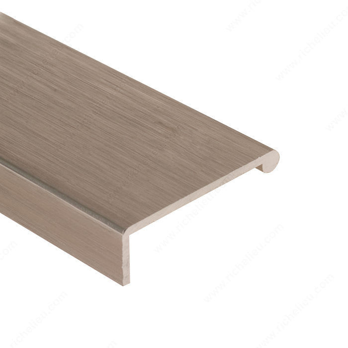 Contemporary Pull Handle for 5/8-3/4 Panel - 31 and 41, No grooves needed., Finish Stainless Steel, Thickness 5/64 in