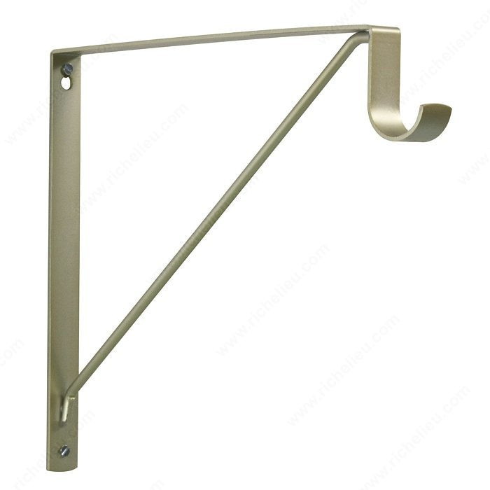 Round Rod and Shelf Bracket - 3.33 cm (1-5/16), Finish Matte Brass