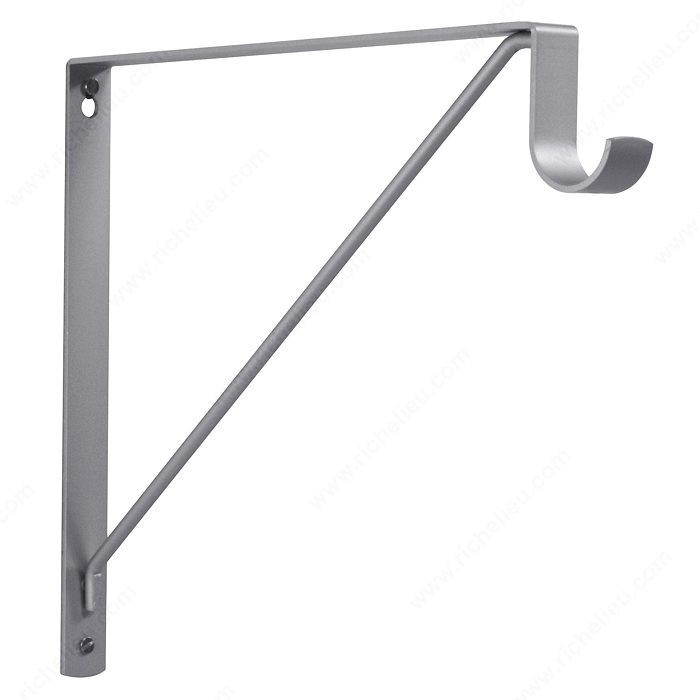 Round Rod and Shelf Bracket - 3.33 cm (1-5/16), Finish Matte Chrome