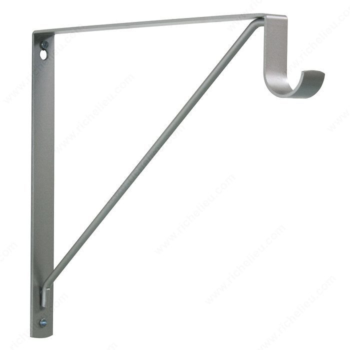 Round Rod and Shelf Bracket - 3.33 cm (1-5/16), Finish Matte Nickel