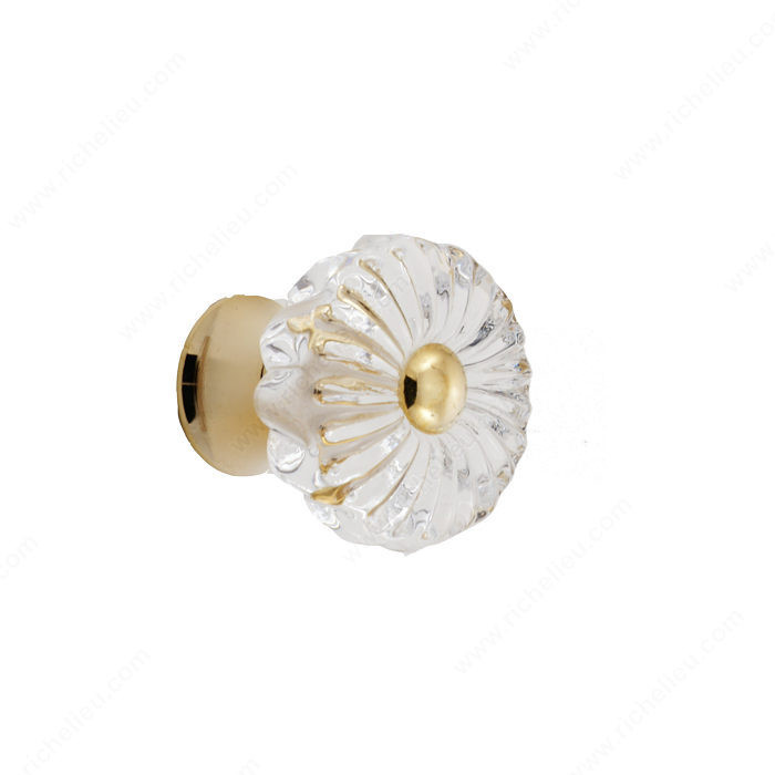 Cabinet Knob 330, Finish Clear / Polished Brass