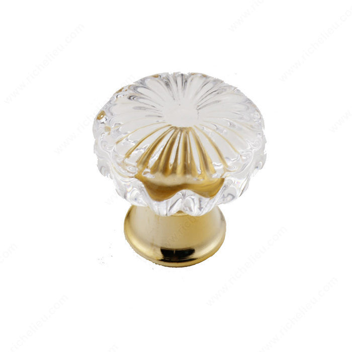 Cabinet Knob 331, Finish Clear / Polished Brass