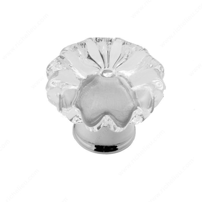 Cabinet Knob 332, Finish Clear / Chrome, Diameter - Overall Dimensions 1 5/8 in