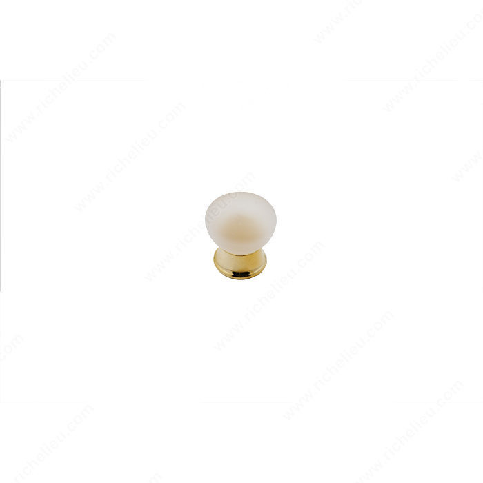Cabinet Knob 334, Finish Frosted / Polished Brass