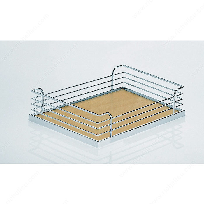 Arena Baskets for Tandem Depot System, Width Min. 412 mm, Finish Chrome / Maple, Width 363 mm