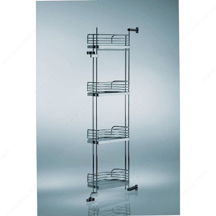 Arena Door Baskets for Tandem Depot System, Width Min. 462 mm, Height Min. 1 700 mm, Finish Grey / Chrome, Height 1 670 mm