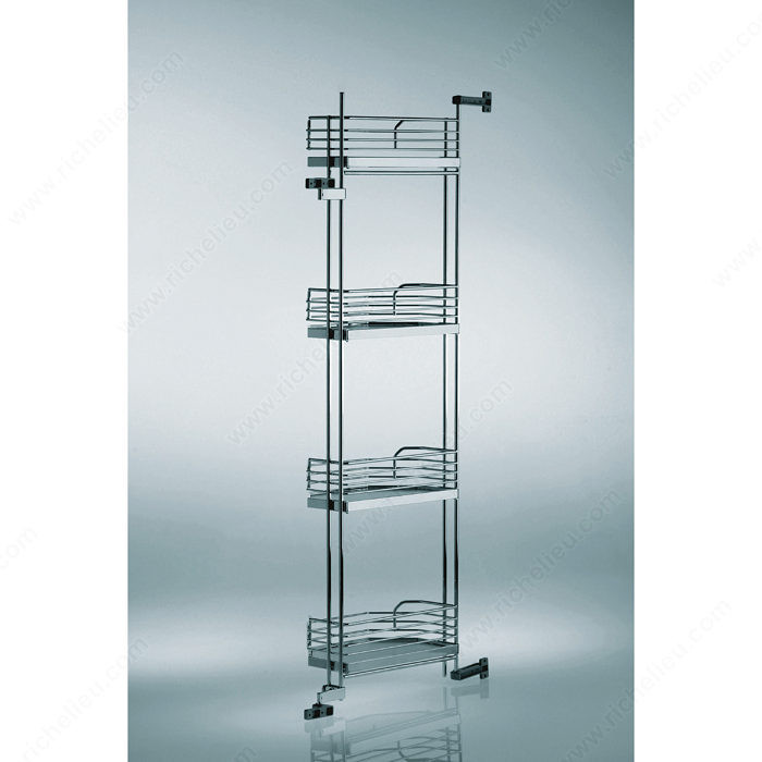 Arena Door Baskets for Tandem Depot System, Width Min. 562 mm, Height Min. 1 100 mm, Finish Grey / Chrome, Height 1 070 mm