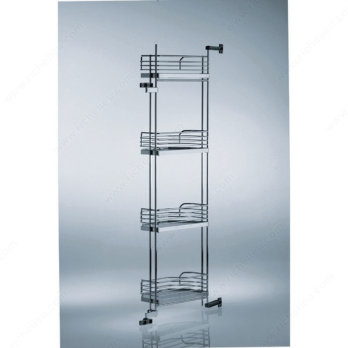 Arena Door Baskets for Tandem Depot System, Width Min. 562 mm, Height Min. 1 700 mm, Finish Grey / Chrome, Height 1 670 mm
