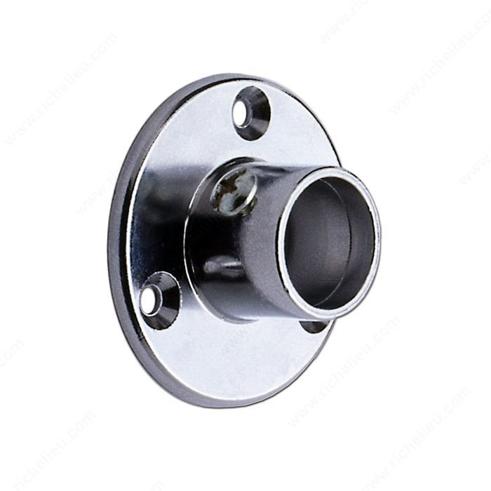1 Closed Round Support with Clamping Screw, Finish Chrome, Material Steel