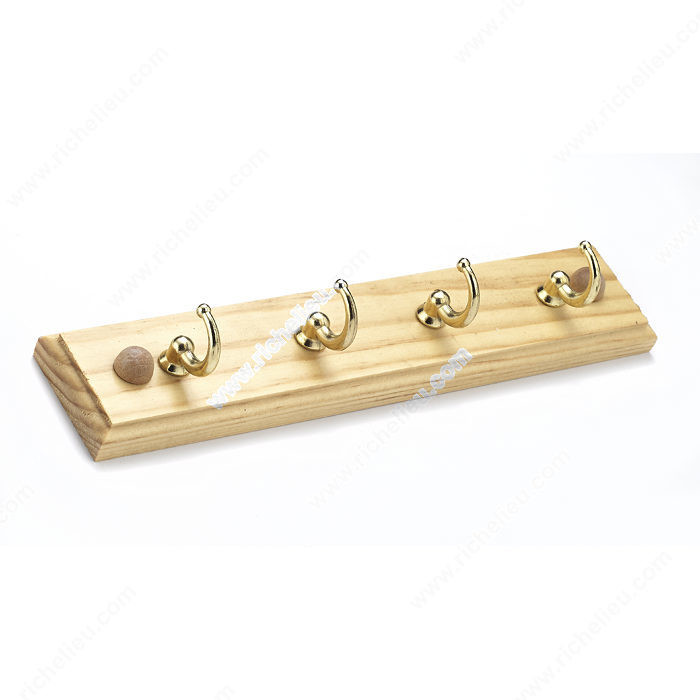 Utility Key hook - 35, Finish Brass / Maple, Board Finish Maple, Our Divisions Nystrom