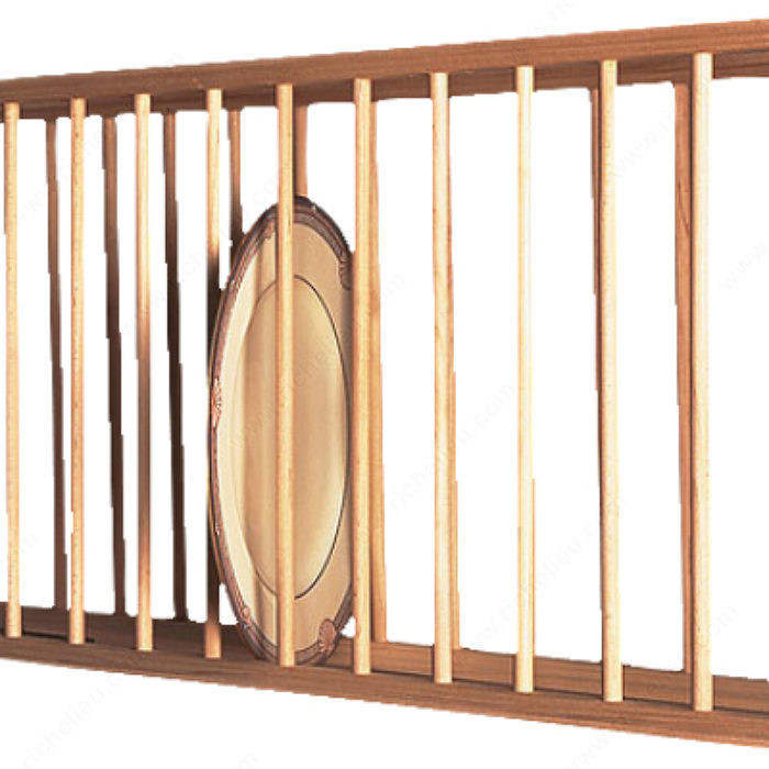 Wood Plate Display Unit, Width 36 in, Material Red Oak