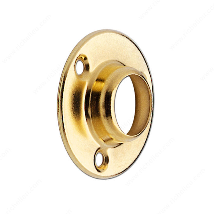 1 Closed Round Support - Screw Mount, Finish Brass