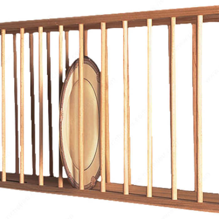 Wood Plate Display Unit, Width 36 in, Material Cherry