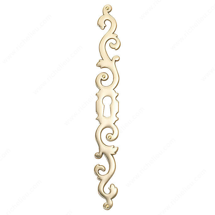 Classic Keyhole Plate, Finish Brass, Material Brass, Screw/Nail 135140-xxx (Not Included), Projection - Overall Dimensions 176 mm