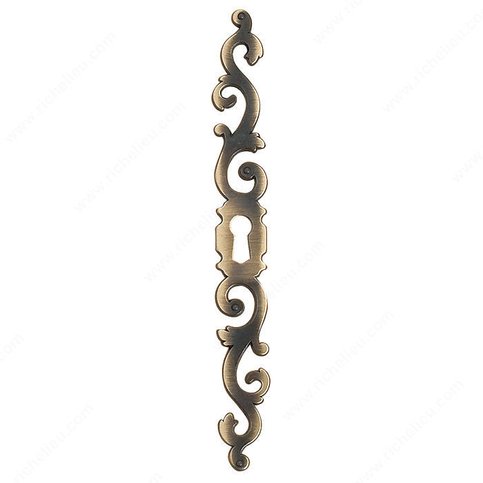 Classic Keyhole Plate, Finish Satin Bronze, Material Brass, Screw/Nail 135140-xxx (Not Included), Projection - Overall Dimensions 176 mm