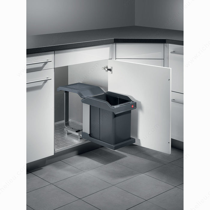Sliding Waste Bin, 20 l, Finish Grey