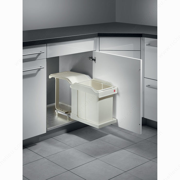 Sliding Waste Bin, 20 l, Finish Cream