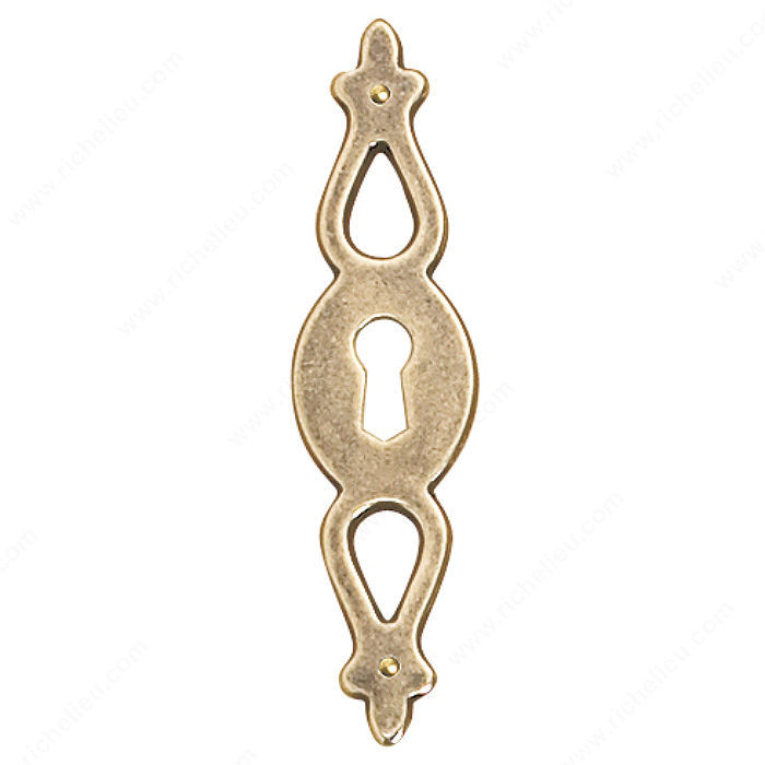 Keyhole Plate, Finish Burnished Brass PRO-PACK 2