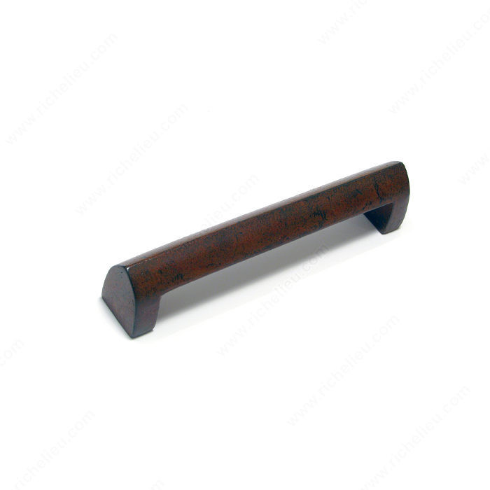 Traditional Cast Iron Pull - 3650, Center to Center 128 mm, Finish Rust, Projection - Overall Dimensions 30 mm