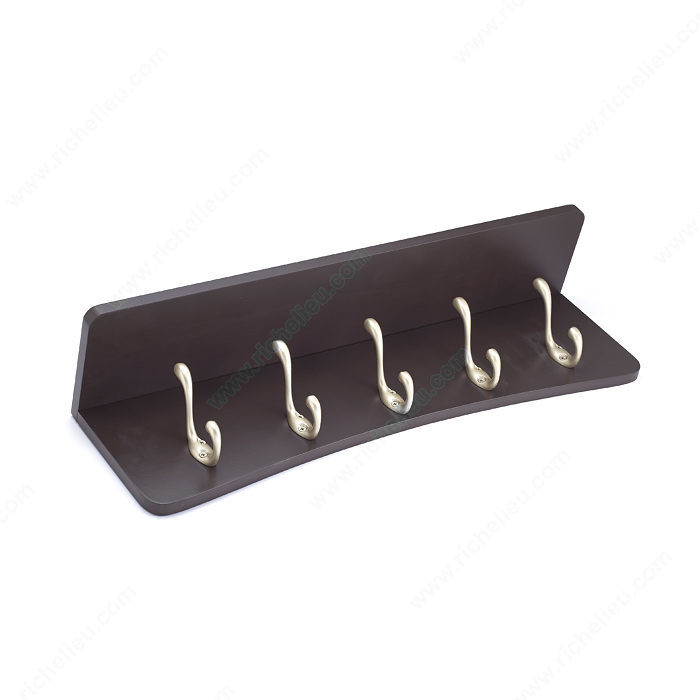 Utility Hook Rack - 37, Board Finish Espresso, Finish Pewter / Espresso