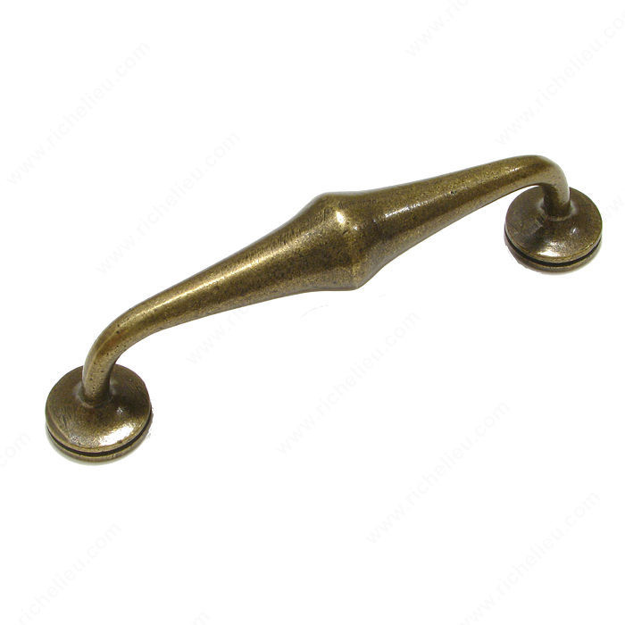 Traditional Cast Iron Pull - 3741, Center to Center 128 mm, Finish English Bronze, Projection - Overall Dimensions 43 mm