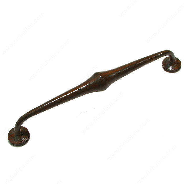 Traditional Cast Iron Pull - 3741, Center to Center 224 mm, Finish Rust, Projection - Overall Dimensions 45 mm