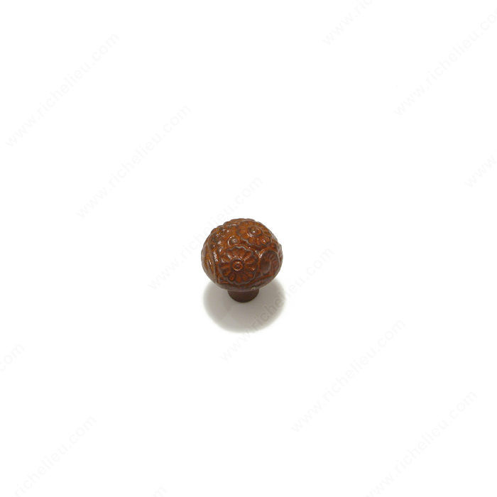 Traditional Cast Iron Knob - 3770, Finish Rust, Diameter - Overall Dimensions 26 mm, Projection - Overall Dimensions 28 mm