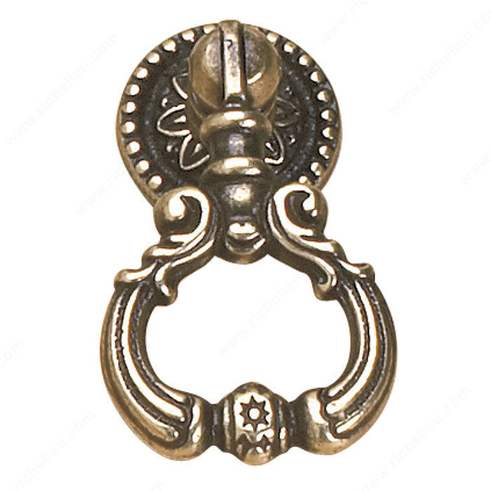 Traditional Solid Brass Pull - 3772, Finish Burnished Brass