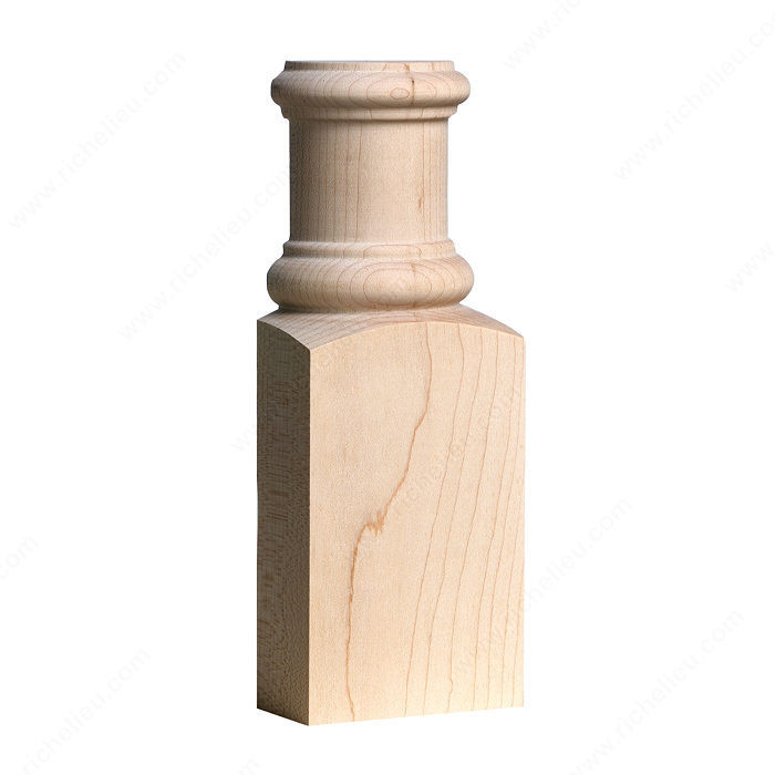 Half Base, Species Maple, Capital Height 3 in, Base Height 5 in, Width 3 in