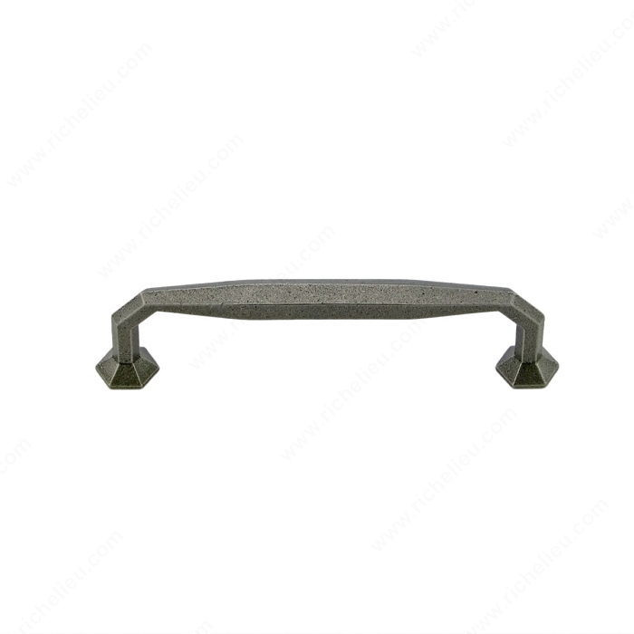 Transitional Cast Iron Pull - 3887, Center to Center 128 mm, Finish Natural Iron, Projection - Overall Dimensions 39 mm