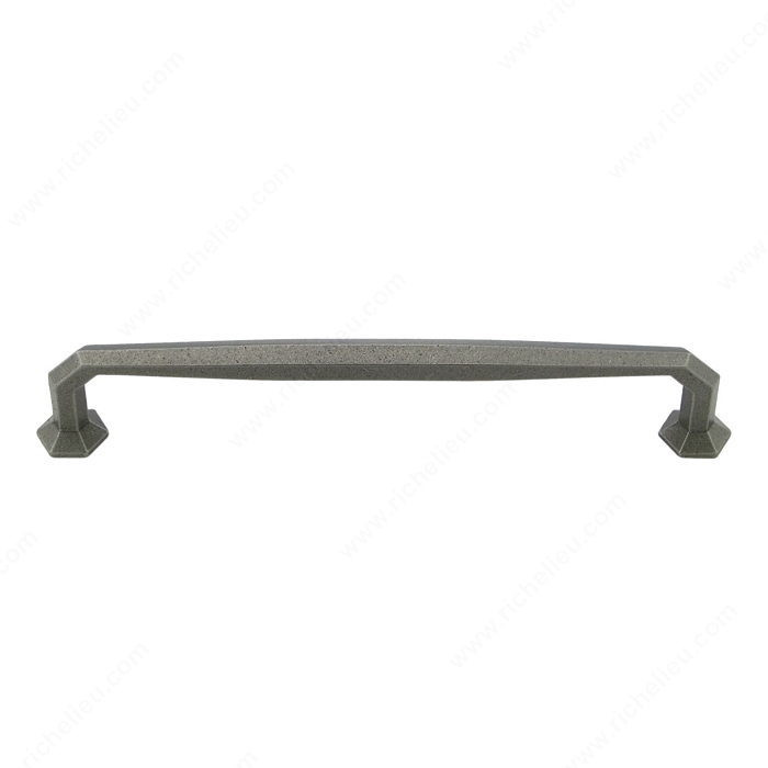 Transitional Cast Iron Pull - 3887, Center to Center 8 in, Finish Natural Iron, Projection - Overall Dimensions 43 mm