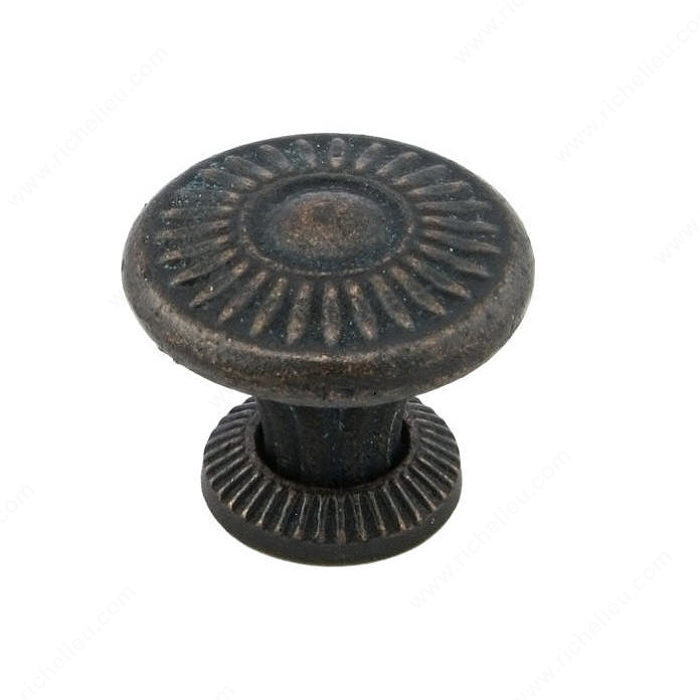Traditional Cast Iron Knob - 3888, Finish Florentine Bronze, Diameter - Overall Dimensions 32 mm, Projection - Overall Dimensions 29 mm