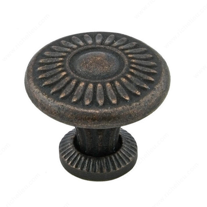 Traditional Cast Iron Knob - 3888, Finish Florentine Bronze, Diameter - Overall Dimensions 38 mm, Projection - Overall Dimensions 25 mm