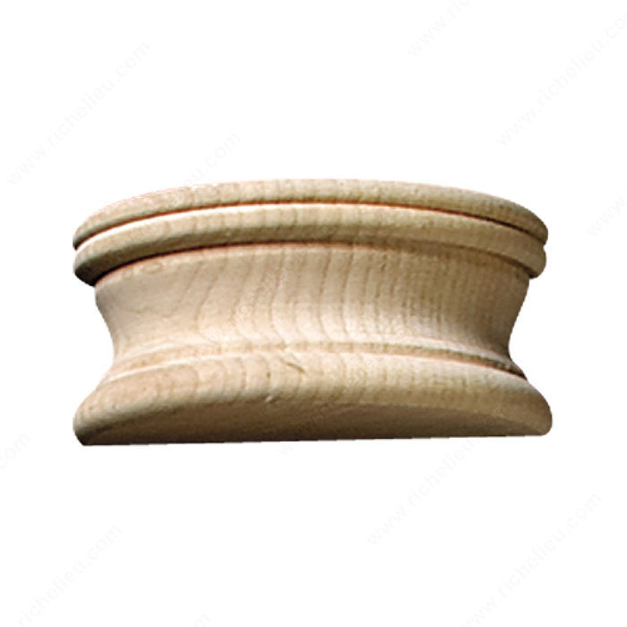 Half Capital, Species Cherry, Width 3 1/2 in, Diameter 3 1/2 in