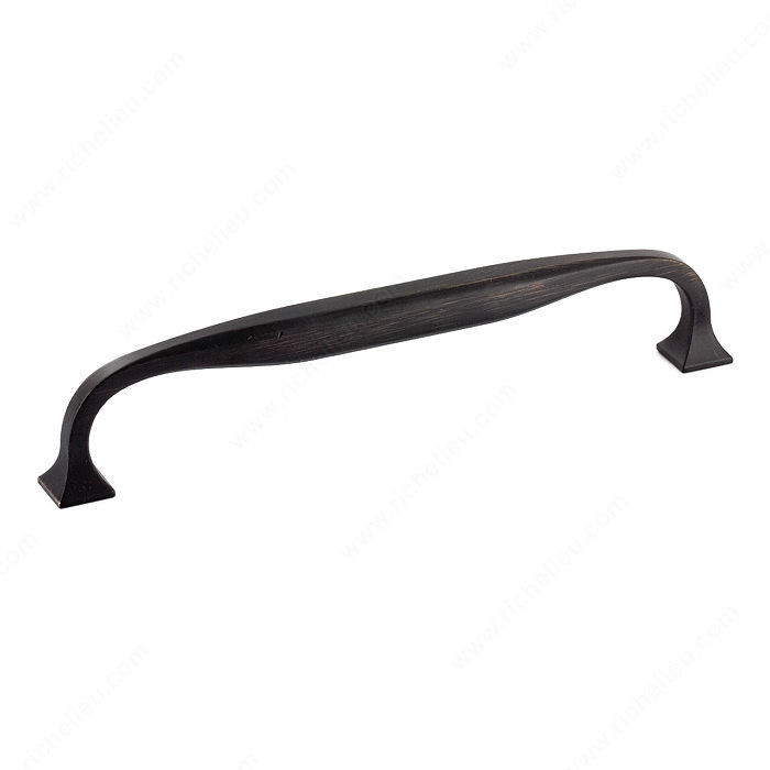 Transitional Metal Pull - 3921, Center to Center 12 in, Finish Brushed Oil-Rubbed Bronze, Projection - Overall Dimensions 69 mm