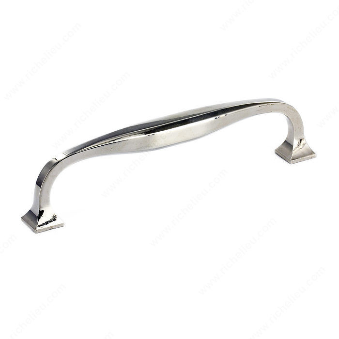 Transitional Metal Pull - 3921, Center to Center 160 mm, Finish Polished Nickel, Length - Overall Dimensions 174 mm