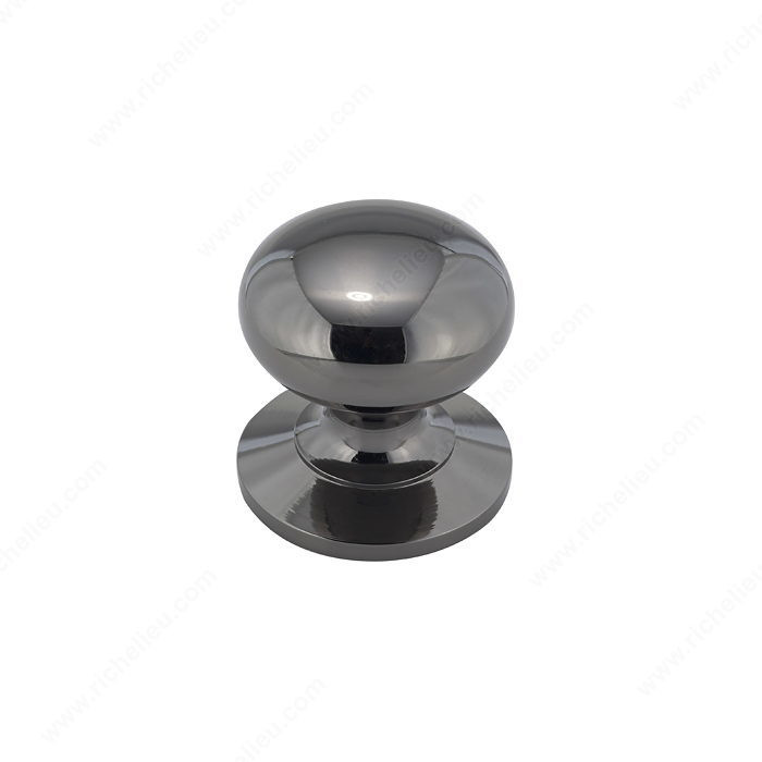 Traditional Brass Knob - 3931, Finish Black, Screw/Nail 8/32 (Not Included)