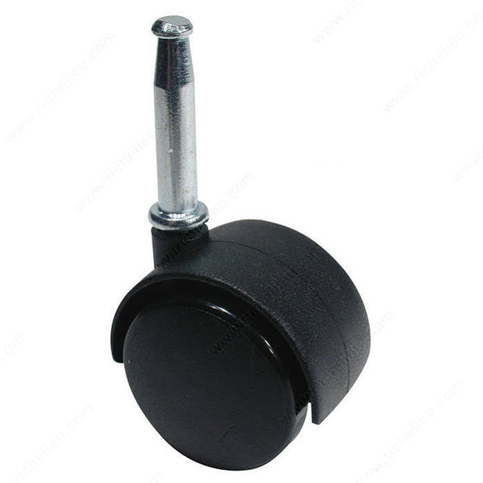 Dual-Wheel Furniture Caster - With Wood Stem, Load Capacity Per Caster Max. 25 kg, Wheel Diameter 40 mm, Total Height 86 mm, Tread Width 38 mm PRO-PACK 5
