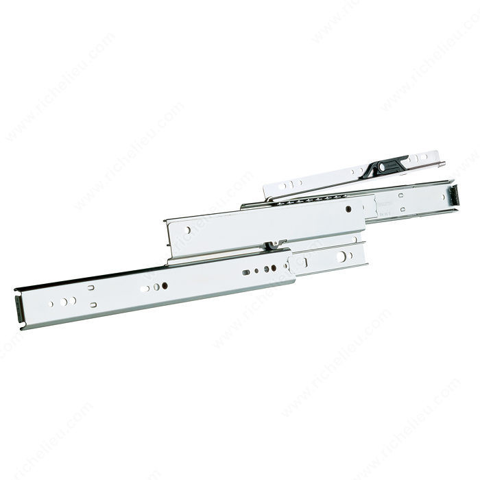 Series 4034 Drawer Slide with Over Travel - 150 lb, Slide Extension 1-1/2" Overtravel, Finish Black, Slide Length 22 in