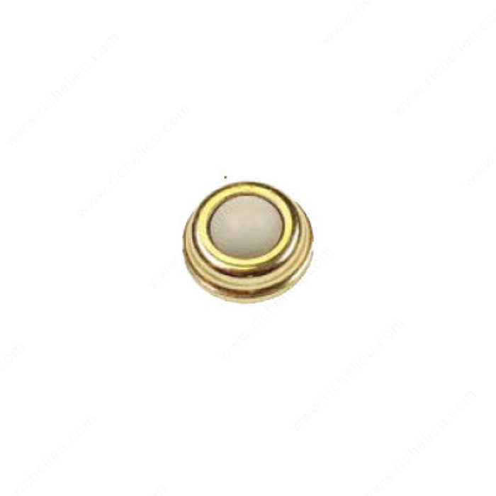 Small Convex Wall Mounted Door Stop, Finish Polished Brass