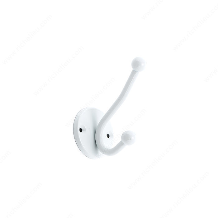 Bathroom Hook - Euro Collection, Finish White PRO-PACK 2