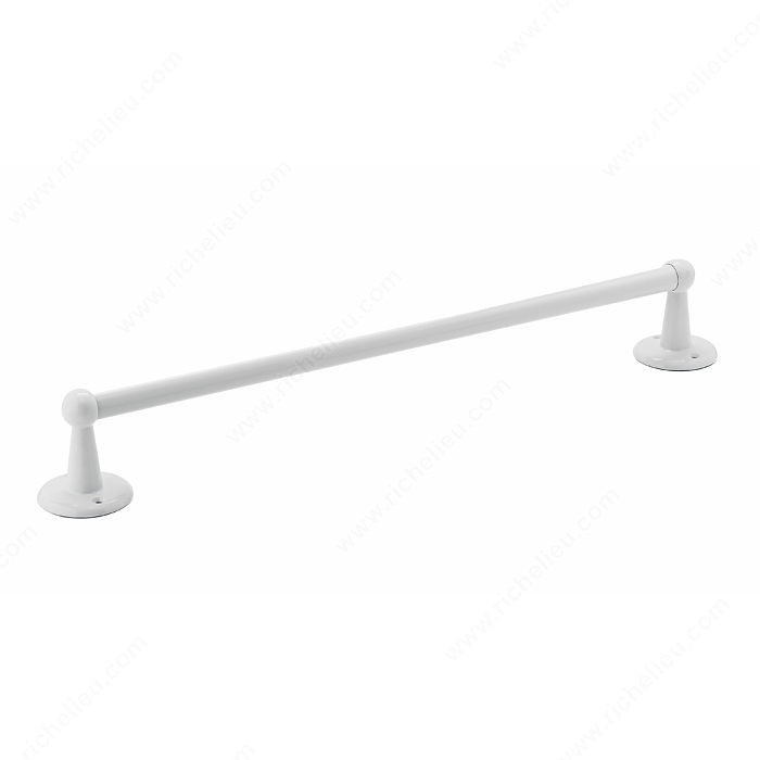 Towel Bar - Euro Collection, Length - Overall Dimensions 503 mm, Finish White, Center-to-Center 444 mm