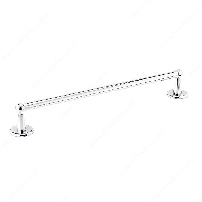 Towel Bar - Euro Collection, Length - Overall Dimensions 503 mm, Finish Chrome, Center-to-Center 444 mm