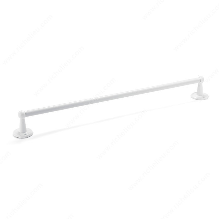 Towel Bar - Euro Collection, Length - Overall Dimensions 659 mm, Finish White, Center-to-Center 600 mm
