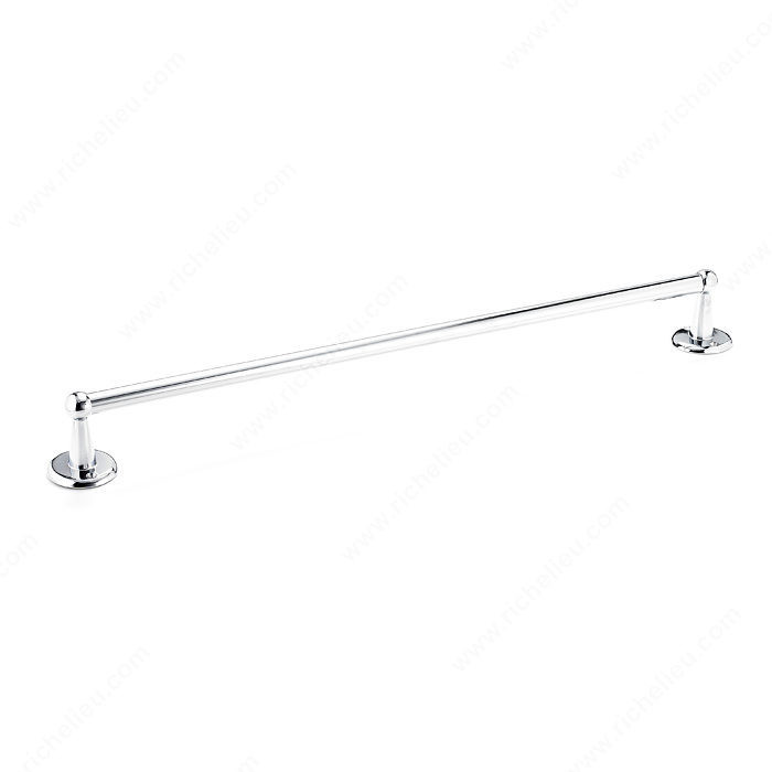Towel Bar - Euro Collection, Length - Overall Dimensions 659 mm, Finish Chrome, Center-to-Center 600 mm